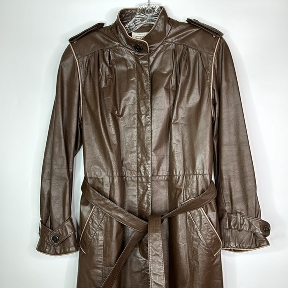 Vintage A&F Originals Brown Trench Jacket Size 8 - Picture 4 of 14